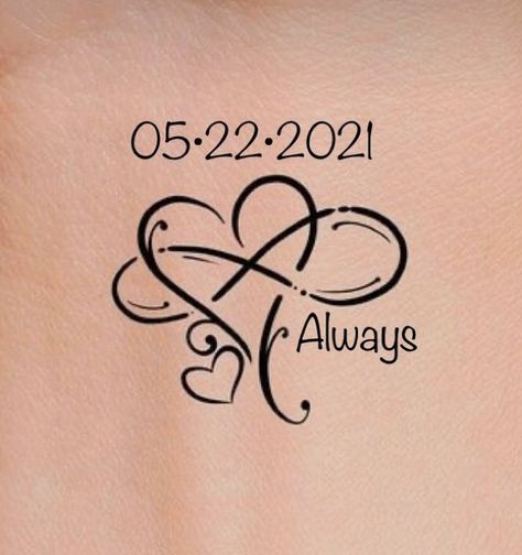 Unique Tattoos For Women Small Meaningful Ideas, Love Of My Life Tattoo, Until I See You Again Tattoo, Small Heart Tattoo On Wrist, Remembrance Tattoo Ideas, Tattoos For Memory Of Loved Ones, Mom Remembrance Tattoos, Tattoos For Passed Loved Ones, Small Remembrance Tattoos