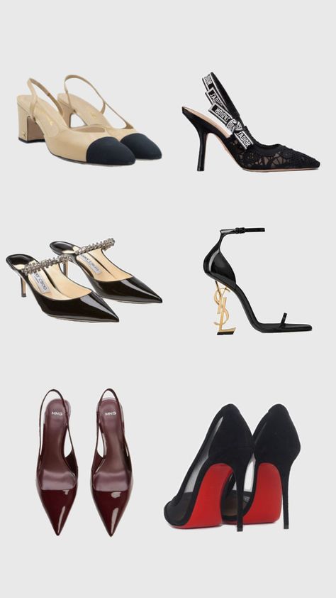 #heels #chanel #dior #louboutin #jimmychoo #jadior #Mango #ysl Lace Evening Dress Long, Heels Chanel, Dior Shoes Heels, Hogwarts Outfits, Chanel Heels, Tan Sneakers, Luxury Heels, Heels Aesthetic, Fashion Shoes Heels