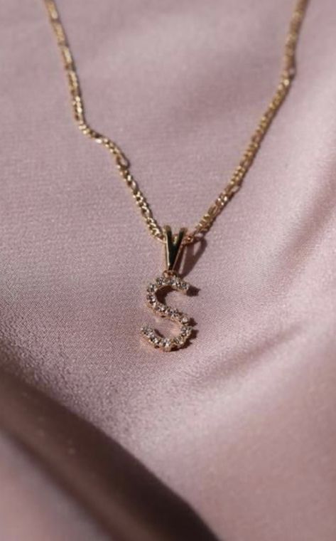 Floating Diamond Necklace, Real Diamond Necklace, Diamond Solitaire Necklace, Initial Necklace Gold, Diamond Cross Pendants, 14k Gold Necklace, Letter S, Diamond Bracelets, Initial Necklace