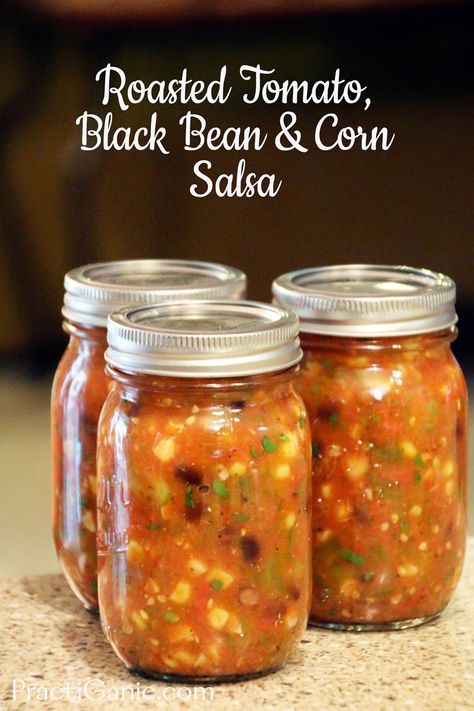 Canned Salsa, Salsa Easy, Canned Salsa Recipes, Black Bean And Corn Salsa, Salsa Canning Recipes, Corn Bean Salsa, Black Bean Corn Salsa, Black Bean And Corn, Canning Salsa