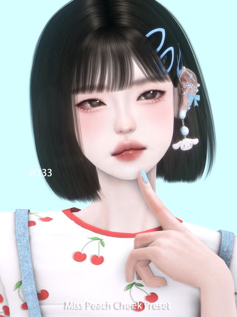 Kikiw Sims 4 Cc, Sims 4 Cc Cheeks, Cheek Preset Sims 4, Sims 4 Cheek Presets, Ts4 Presets, Cute Sims, 헬로키티 배경화면, Sims 4 Cc Eyes, Sims 4 Cas Mods