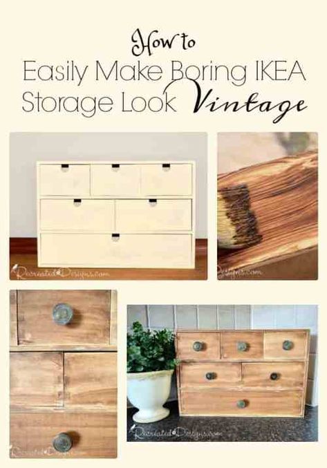 How to Make IKEA Storage Look Like It’s a Hundred Years Old Diy Organizing, Start A Blog For Beginners, Ikea Drawers, Blog For Beginners, Ikea Cabinets, Ikea Storage, Diy Upcycle, Vintage Hardware, Minimalist Interior Design