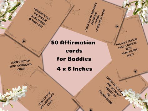 Swear words, Badass Affirmation cards, Manifestation cards, Affirmation gift Swear Word Affirmations, Swearing Affirmation Quotes, Sweary Affirmation Cards Free, Sweary Affirmation, Affirmations Cards Design, Sweary Affirmation Cards, Positive Cards, Manifestation Cards, Custom Affirmation Cards