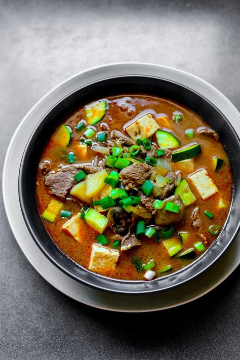 Beef Doenjang Jjigae - Ang Sarap Doenjang Jjigae, Korean Style Beef, Soup Dish, Soup And Stew, Beef Soup, Bean Curd, Vegetable Seasoning, Gifts For Coffee Lovers, Vegetable Soup