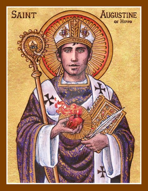 St. Augustine of Hippo icon by Theophilia on DeviantArt St Augustine Of Hippo, Augustine Of Hippo, Catholic Images, Saint Augustine, Francis Of Assisi, San Francesco, Ink Watercolor, Religious Images, Catholic Art