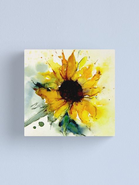 Sunflower Watercolor Painting, Watercolor Paintings Of Animals, Watercolor Clouds, Acrylic Art Projects, Sunflower Canvas, Hand Painted Card, Paint Cards, Watercolor Sunflower, Watercolor Inspiration