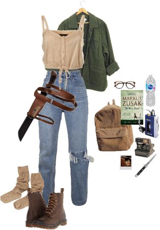 the walking dead Collection and ideas | Shoplook Brown Docs Outfit, Brown Dr Martens Outfit, Brown Doc Martens Outfit, Carl And Rick, Brown Docs, Docs Outfit, Brown Doc Martens, Rick Owens Fashion, Brown Dr Martens