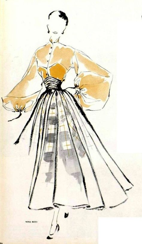 Vintage Fashion Sketches, Fashion Illustrations Techniques, Fashion Illustration Vintage, Fashion Drawing Dresses, Vintage Dress Patterns, Fashion Drawings, Fashion Sketchbook, Fashion Illustration Dresses, Illustration Fashion Design