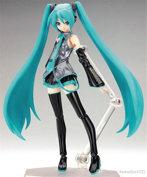 Virtual Singer Hatsune Miku Action Figures PVC Doll Anime Toys American Cartoon Hatsune Miku Doll Toys Black And Silver Outfits, Hatsune Miku Doll, Singing Microphone, American Cartoons, Face Change, Anime Toys, Mid Autumn Festival, Cartoon Games, Beautiful Voice