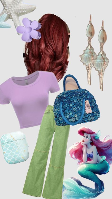 #ariel #princesscore #partofyourworld Ariel Costume Ideas For Women, Ariel Inspired Outfits, Ariel Costume Diy, Ariel Outfit, Adult Costumes Diy, Bounding Outfits, Mermaid Outfits, Disneybound Ideas, Little Mermaid Outfit