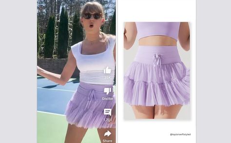 Am I Dreaming?! Taylor Swift is Wearing the POPFLEX Pirouette Skort- Blogilates Digital Lavender, Everyday Style Casual, Am I Dreaming, Outfit Inspo Casual, Women In Music, Tennis Skort, Taylor Swift Concert, April 19, Comfy Fashion