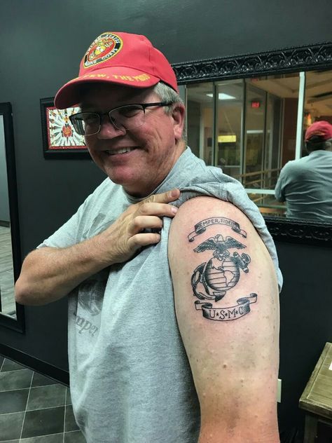 Law Enforcement Tattoos, Marine Corps Tattoos, Norse Tattoos, Usmc Tattoo, Marine Tattoo, Marine Flag, Soldier Tattoo, Timeless Tattoo, Military Tattoos