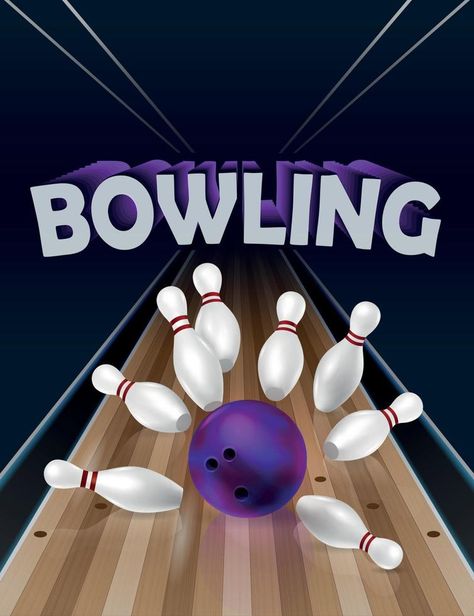 Realistic Bowling Poster Composition Bowling Poster, Poster Composition, Vertical Composition, Ball Vector, Perspective View, Ad Poster, Bowling Party, Negative Space, Team Building