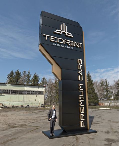 Pylon Signage Design, Shop Board Design, Pylon Signage, Entrance Signage, Industrial Theme, Pylon Sign, Signage Board, Architectural Signage, Monument Signs