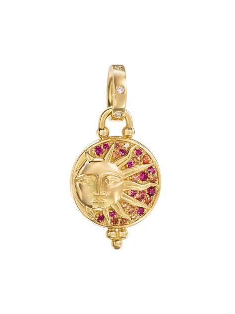 Shop Temple St. Clair Celestial Solar Eclipse 18K Yellow Gold & Multi-Gemstone Sun Pendant | Saks Fifth Avenue Sun Charm, Sun Pendant, Solar Eclipse, Saks Fifth, Saks Fifth Avenue, Charm Pendant, Charm Necklace, Temple, Solar