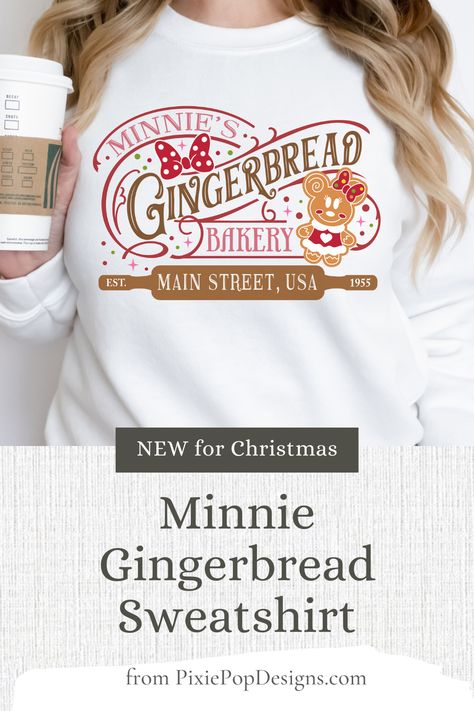 Christmas Disney World Shirts, Disney World Christmas Outfit, Minnie Gingerbread, Gingerbread Outfit, Mickey Gingerbread, Disney Christmas Outfits, Disney Cricut, Disney 2025, Gingerbread Bakery