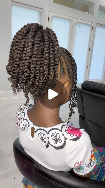 Girls Two Strand Twist Kids, Passion Twist On Kids, Flat Twist Ponytail Hairstyles, Flat Twist Ponytail Natural Hair, Braid Ponytail For Black Kids, Flat Twist Hairstyles For Kids, Braided Ponytail With Curls, Flat Twist Ponytail, Twist Ponytail Hairstyles