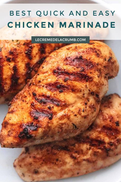 Chicken Marinade For Skillet, Quick Chicken Marinade, Chicken Breast Marinade Recipes, Chicken Marinate, Chicken Entree, Easy Chicken Marinade, Man Recipes, Grilled Chicken Marinade, Healthy Entrees