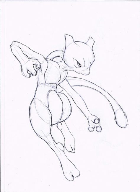 Pokemon Mewtwo Drawing, Pokemon Mewtwo Art, Mewtwo Sketch, Mewtwo Drawing, Mew Drawing, Mewtwo Tattoo, Pokemon Drawings Sketches, Pokemon Deoxys, Mewtwo Pokemon