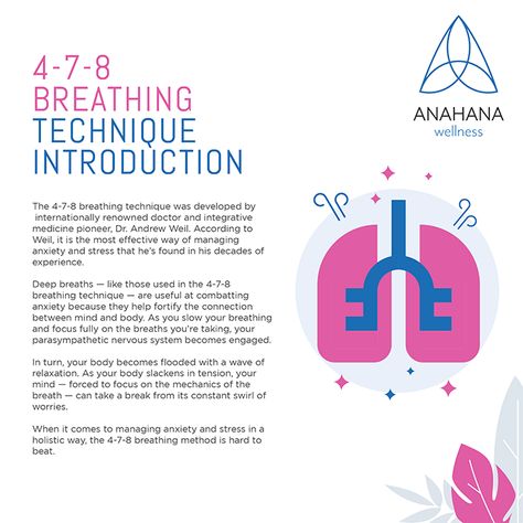 4-7-8 Breathing Technique - For Stress Relief And To Help Sleep The Vagus Nerve, Calming Techniques, Pranic Healing, Breathing Meditation, Parasympathetic Nervous System, Sleep Meditation, Vagus Nerve, Integrative Medicine, Breathing Techniques