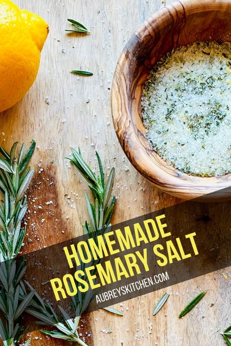 Rosemary salt is an easy way to elevate herbaceous and zesty flavor in your favorite meat, fish or vegetable dishes! Rosemary Salt Recipe, Flavored Salts Recipes, Herb Salt Recipe, Herb Salt, Family Dinner Recipe, Rosemary Salt, Cucumber Bites, Gourmet Salt, Homemade Spice Blends