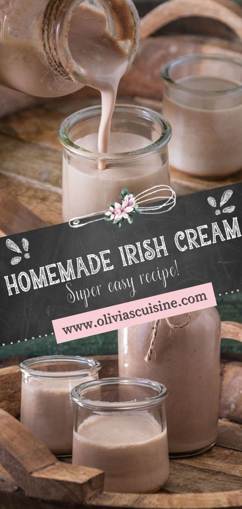 Irish Cream Recipe Drinks, Homemade Liqueur Recipes, Homemade Baileys Irish Cream, Baileys Irish Cream Recipes, Irish Cream Recipe, Homemade Baileys, Irish Coffee Recipe, Homemade Irish Cream, Irish Cream Coffee