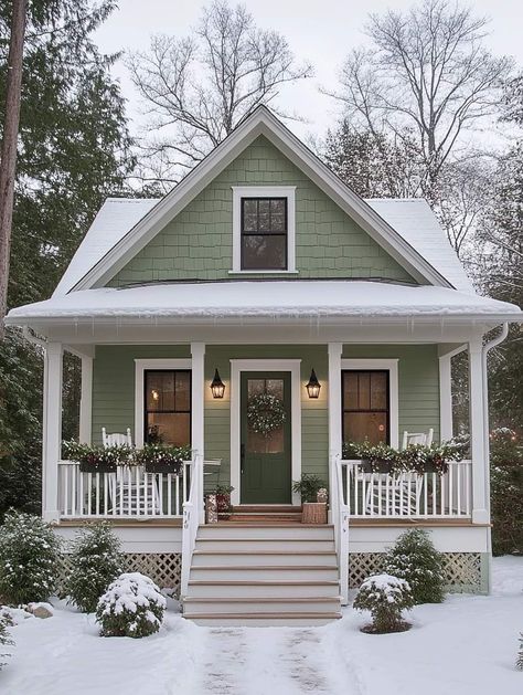 Cozy Small House Design, Small Home With Porch, Hometown Hgtv Exterior, Small Old House Aesthetic, Small Home Aesthetic Exterior, Farmhouse Dormers Exterior, Building First Home, Cozy Family Home Exterior, Starter Home Exterior