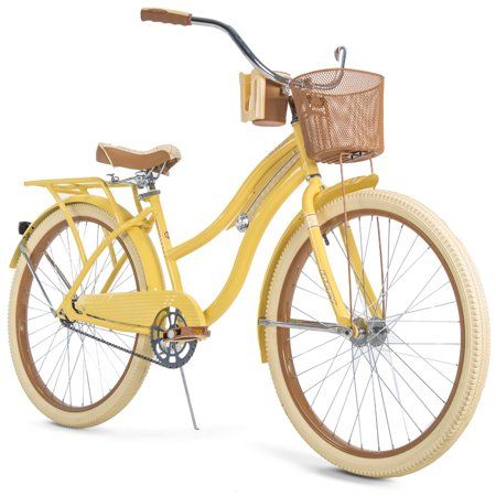 Beach Cruiser Bikes Women, Bici Retro, Bike With Basket, Beach Cruiser Bike, Beach Cruiser Bikes, Velo Vintage, Cruiser Bicycle, Road Bike Women, Cool Bike Accessories