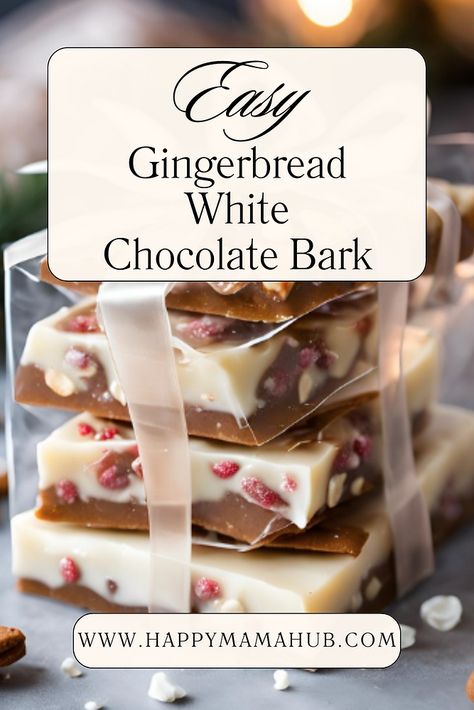 Gingerbread White Chocolate Bark: A Sweet & Spicy Holiday Treat White Chocolate Bark Christmas, Old Fashioned Coconut Cake, White Chocolate Bark Recipes, Candy Bark Recipes, Spicy Gingerbread, Christmas Bark Recipes, My Cake School, Cooking Journal, Easy Holiday Treats