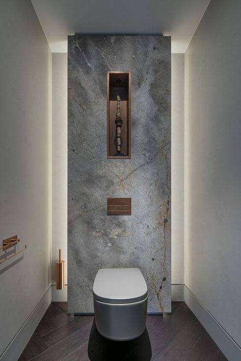 Top 50 Beautiful Small Bathroom Ideas - Engineering Discoveries Beautiful Small Bathrooms, Toilette Design, Modern Penthouse, Stone Paint, Stone Accent Walls, Small Toilet Room, Small Toilet, Tiny Bathrooms, Bathroom Design Decor