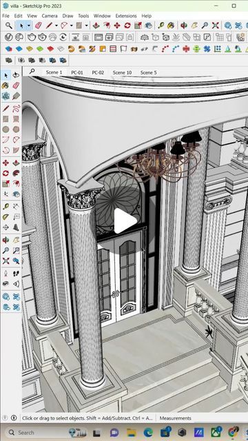 Sketchup Tutorial Architecture, Sketch Up Interior Design, Sketchup Model Architecture, Sketch Up Architecture, 2024 Sketch, Autocad Design, 3d Autocad, Cad Designer, Kerala House