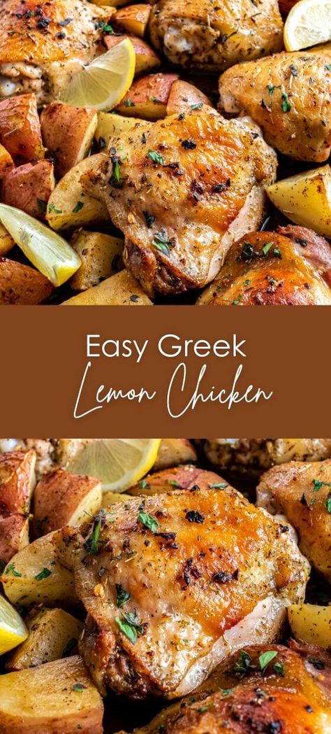 Easy Greek Lemon Chicken – Yummy and fully Chicken Greek Marinade, Lemon Greek Chicken, Greek Lemon Chicken And Potatoes, Roast Chicken Rub, Creamy Tuscan Garlic Chicken, Herb Chicken Recipes, Greek Chicken And Potatoes, Greek Chicken Recipes, Chicken Tray Bake