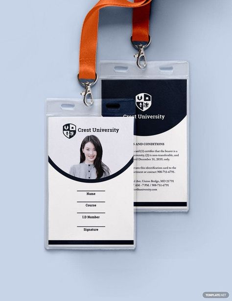 Student ID Card - Template in Illustrator, Word, Apple Pages, Publisher Format Download | Template.net Student Card Design, Student Id Card Template Aesthetic, Id Layout, School Id Card Template, Student Id Card Template, Student Identity Card, College Branding, Bean Cartoon, Student Id Card