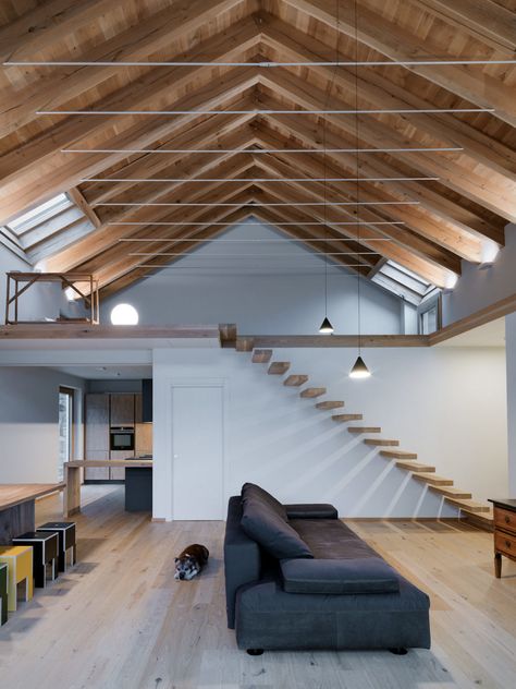 AG House by Rocco Borromini Modern Barn Style, Interior Ceiling, Wooden Ceiling, Interior Design Per La Casa, Modern Barn House, Barn Style House, Modern Barn, Design Del Prodotto, Galway