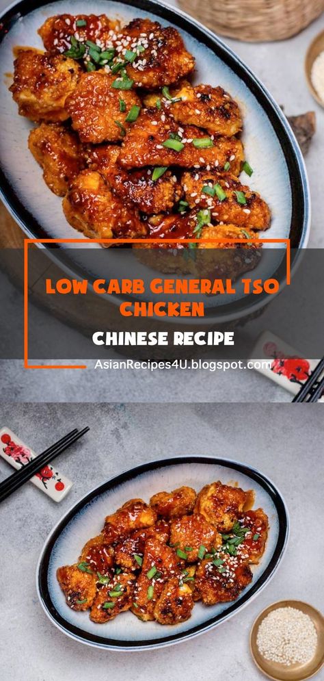 This low carb chicken general tso is a friends and family favorite. Learn how to make low carb general tso chicken for a simple and delicious low carb dinner. #Chinese #Recipes #Chicken Chicken General Tso, Chinese Recipes Chicken, Low Carb Chinese Food, Keto Chinese Food, Dinner Chinese, Tso Chicken, Creative Breakfast, General Tso Chicken, General Tso