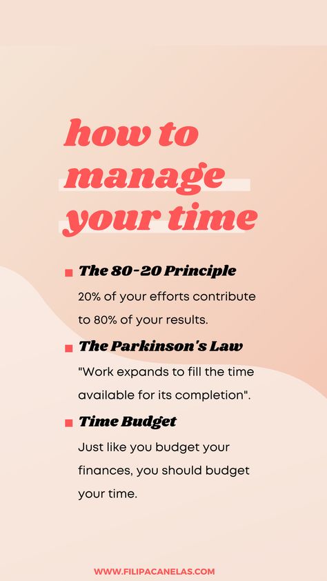 3 2 1 Rule, How To Learn Time Management, Best Time Management Books, Pareto Principle Time Management, How To Get Better At Time Management, Kaizen Principle, Phd Psychology, Parkinson's Law, 80 20 Principle