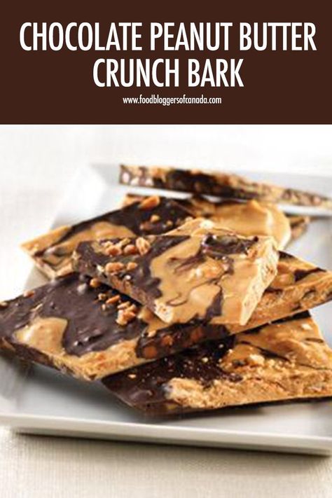 Chocolate Peanut Butter Crunch Bark | Food Bloggers of Canada  Combine three different types of Hershey's Chipits along with sugar cone pieces to make this delicious, crunchy chocolate peanut butter crunch bark that's a perfect sweet treat  #chipits #foodbloggersofcanada via @fbcanada Bigmansworld Healthy Recipes, Homemade Bark, Lighter Desserts, Healthy Chocolate Peanut Butter, Vegetarian Wedding, Hershey Recipes, Clean Sweets, Butter Crunch, Peanut Butter Crunch