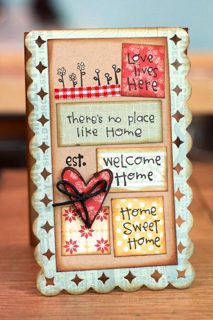 New Home Card Ideas, Homemade Cards Ideas Creativity, Homemade Cards Ideas, Welcome Home Cards, Realtor Cards, House Cards, Scrappy Cards, House Card, Purple Onion