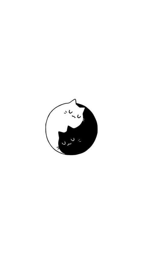 Ying Yang Cat Tattoo, Yin And Yang Wallpaper, Cat Ying Yang, Ying Yang Wallpaper, Yin Yang Wallpaper, Cat Tats, Cat Yin Yang, Ying Yang Tattoo, Cat Tat