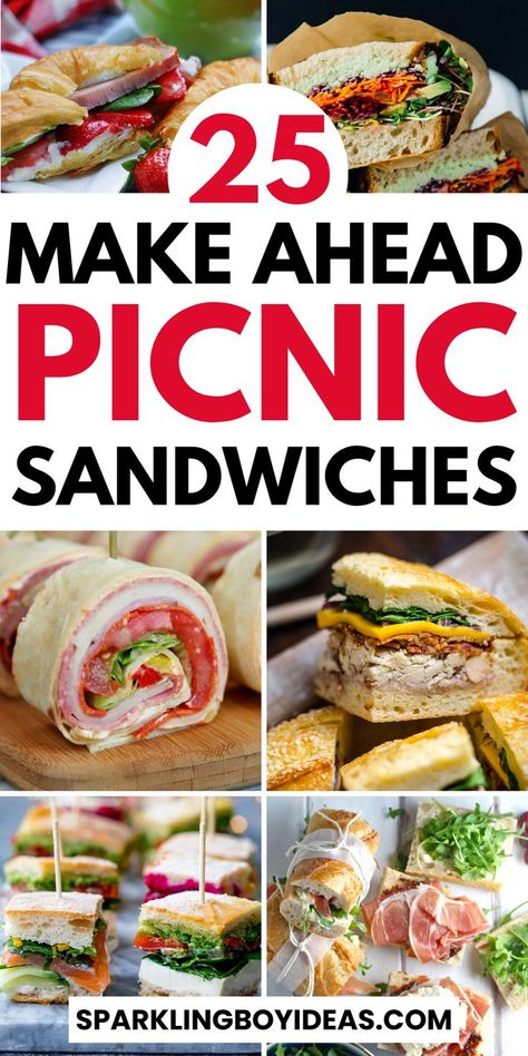 Looking for the best picnic sandwiches? Our gourmet sandwich recipes are sure to impress! From easy-to-make cold sandwich recipes to delicious grilled sandwiches, we've got your outdoor dining needs covered. Enjoy healthy picnic recipes without sacrificing taste with our finger sandwiches, made with fresh, wholesome ingredients. Kids will love our fun and creative easy picnic food ideas. Gather your friends and family and enjoy a great day out with these family picnic foods! Staycation Food Ideas, Picnic Lunch Ideas Families Road Trips, Cold Sandwich Ideas For Lunch, Cold Lunch For A Crowd, Cold Sandwiches For A Crowd, Ballgame Food, Sandwich Platter Ideas, Road Trip Sandwiches, Picnic Sandwich Ideas