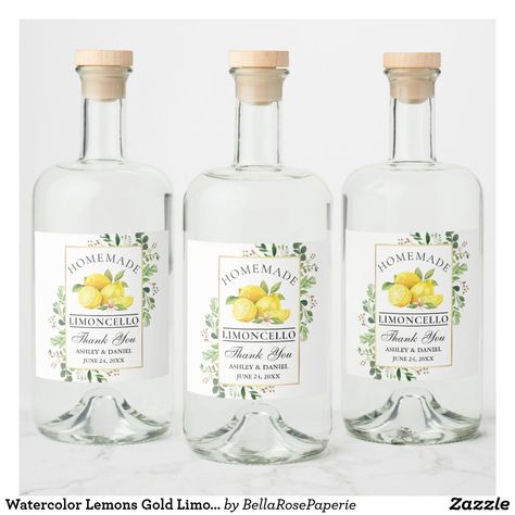 Limoncello Wedding, Limoncello Labels, Garden Wedding Theme Ideas, Tuscan Style Wedding, Homemade Labels, Stickers Fruit, Rustic Italian Wedding, Wedding Bottle Labels, Garden Wedding Theme