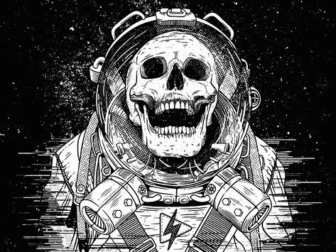 Astronaut Skull Tattoo, Zombie Rpg, Solway Firth, Astronaut Skull, Skull Face Tattoo, Space Horror, Astronaut Drawing, Demon Aesthetic, Astronaut Tattoo