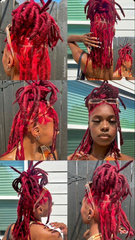 Dyed Curly Hair, Cute Dreads, Loc Hairstyles, Cute Hair Colors, Short Locs Hairstyles, Quick Natural Hair Styles, Faux Locs Hairstyles, Dreadlock Style, Dreadlock Styles