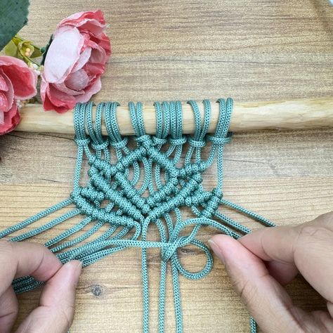 Macrame Lotus Flower - Macrame Tutorial 🪷 | Macrame Lotus Flower - Macrame Tutorial 🪷 | By Lady Loves Knitting | Facebook Lotus Flower Macrame Tutorial, Lotus Macrame Tutorial, Lotus Flower Macrame, Macrame Knots Diy, Flower Macrame, Small Macrame, Knots Diy, Hanging Flower Wall, Rope Crafts