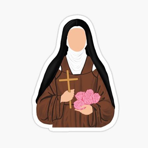 St Therese Of Lisieux, Bible Crafts For Kids, Creative Drawing Prompts, Christian Stickers, St Therese, Bible Crafts, Jesus Art, Creative Drawing, Aesthetic Stickers