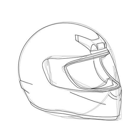 Motorcycle Helmet Drawing, Drawing Bike, Motorbike Drawing, Helmet Drawing, Motorcycle Drawing, Helmet Motorcycle, Bike Sketch, Bike Drawing, F1 Art