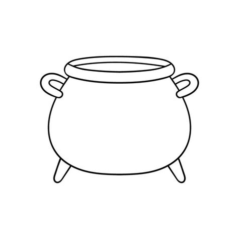 Cauldron icon. Boiler illustration sign. Pot symbol. Caldron logo. Cute Cauldron Drawing, Cauldron Coloring Page, Cauldron Template Printable, Cauldron Doodle, Cauldron Printable, Cauldron Drawing, Halloween Crafts And Activities, Whiteboard Calendar, October Crafts