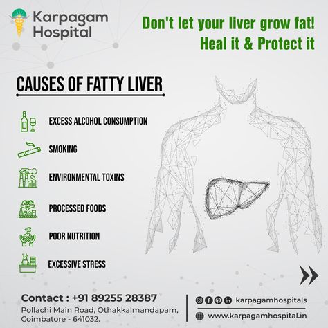 Is your liver fatty?

The powerhouse of your body needs little care. Avail of the Liver screening package to know more about your liver and get rid of the diseases it might create.

Karpagam Hospital offers the liver package at Rs. 799/-

📞 +91 89255 28387 Poor Nutrition, Excessive Sweating, Allergy Symptoms, Remove Toxins, The Liver, Body Organs, Liver Health, Hormone Imbalance, Chronic Fatigue