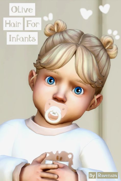 #sims4cc sims 4 infant cc sims 4 infant hair Sims Love, Olive Hair, Sims Baby, Tumblr Sims 4, Sims 4 Cc Folder, Casas The Sims 4, Sims 4 Mm, Sims 4 Toddler, Sims Four