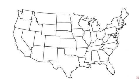 Blank Outline Map of the United States | WhatsAnswer United States Map Printable, Us Map Printable, Map Of United States, Elephant Template, Us State Map, Map Of The United States, Map Template, Auction Projects, Map Artwork